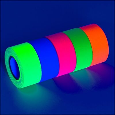 Chiny UV Black Light Luminous Adhesive Tape Neon Fluorescencyjna taśma bawełniana Taśma ostrzegawcza na imprezę dostawca