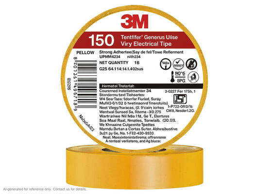 3M Temflex 150 | 0.13 mm PVC Vinyl | 600 V Rated | Self-Extinguishing | Six Colors dostawca